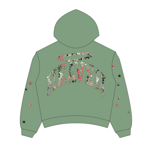 Virgen de Guadalupe Camo Hoodie Green/Pink