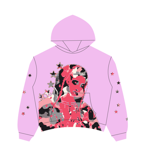 Virgen de Guadalupe Camo Hoodie Pink/Pink