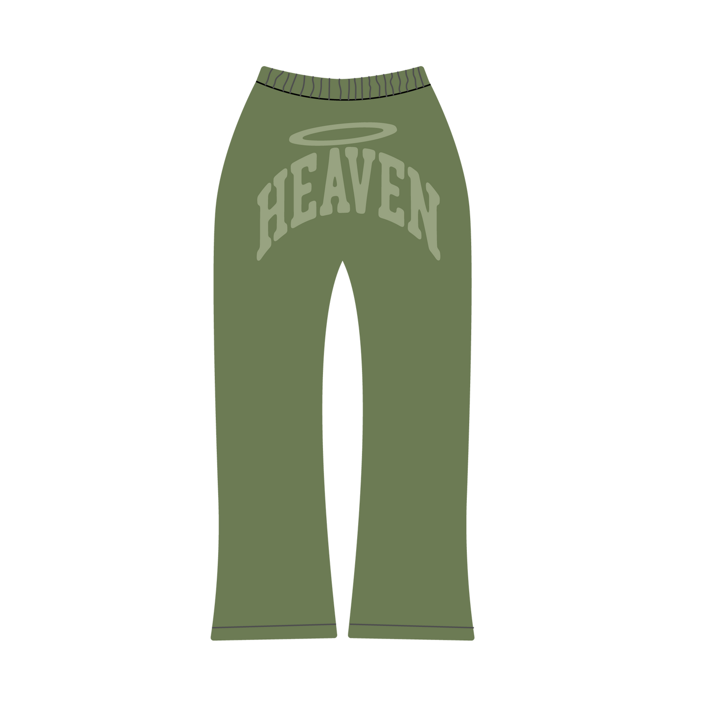 Heaven Arc Logo Flare Sweatpants (GREEN/GREEN)