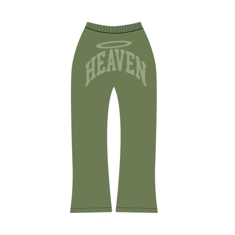Heaven Arc Logo Flare Sweatpants (GREEN/GREEN)
