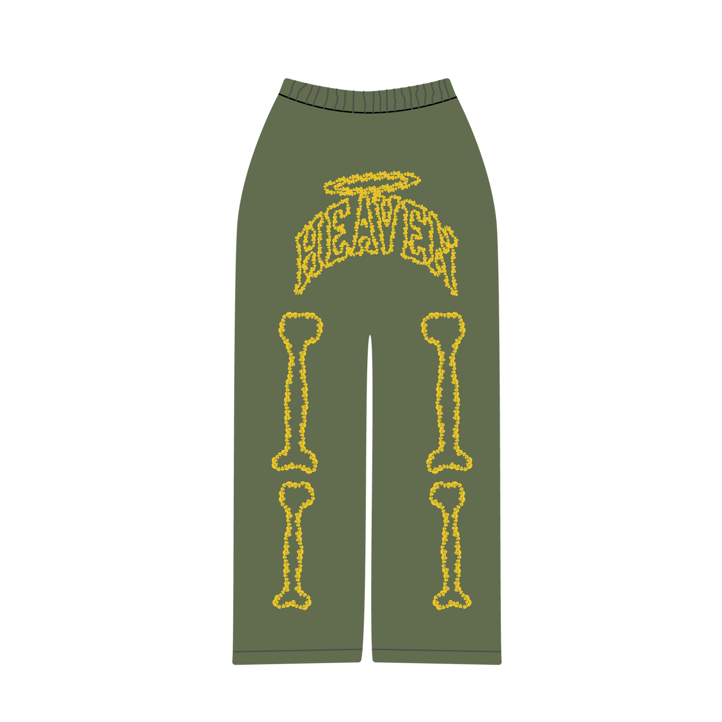Heaven Skeleton Arc Logo Sweatpants (Green/Yellow)