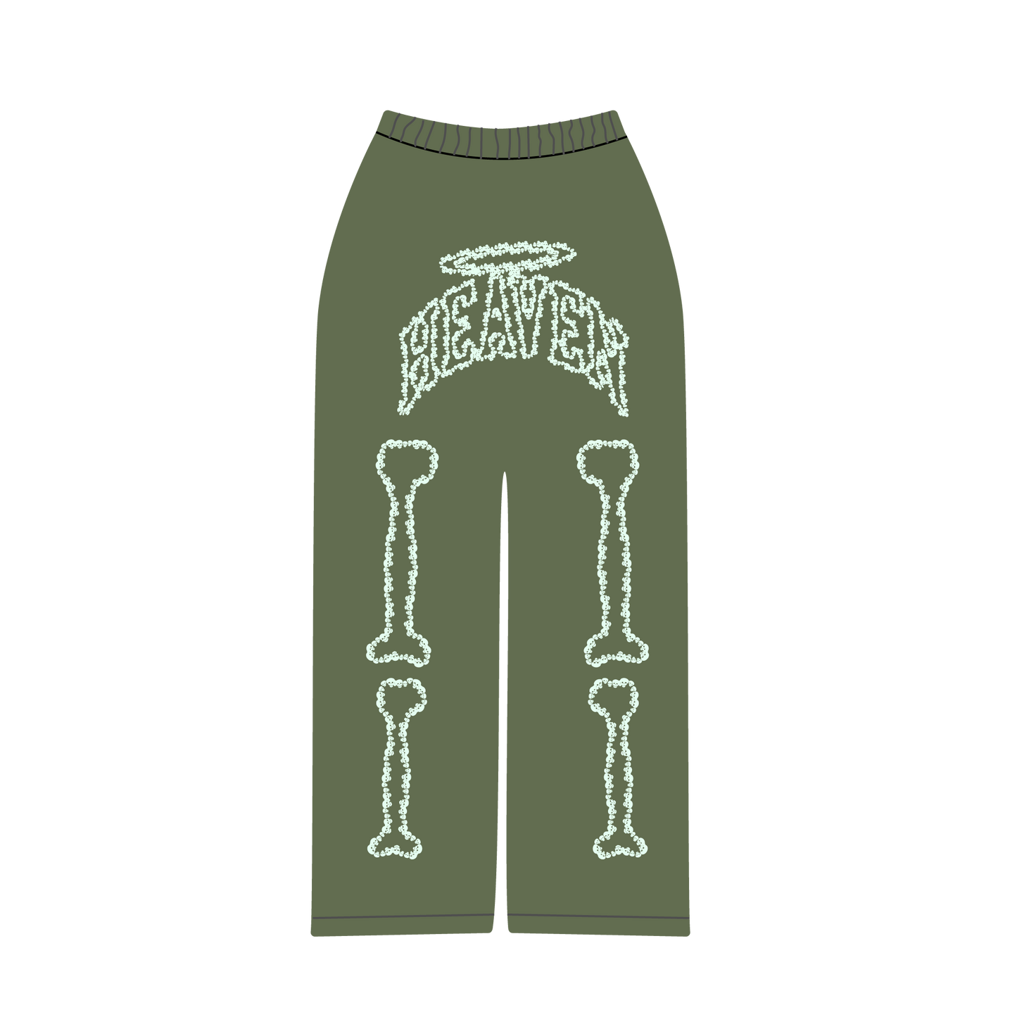 Heaven Skeleton Arc Logo Sweatpants (GREEN/GLOW)