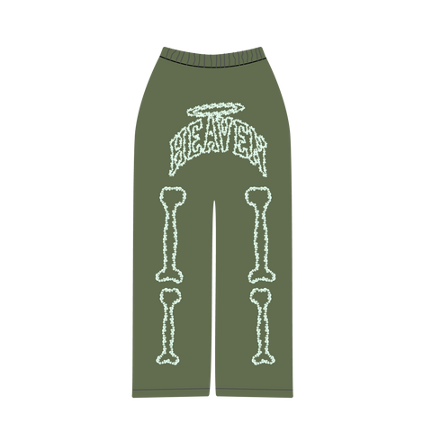 Heaven Skeleton Arc Logo Sweatpants (GREEN/GLOW)