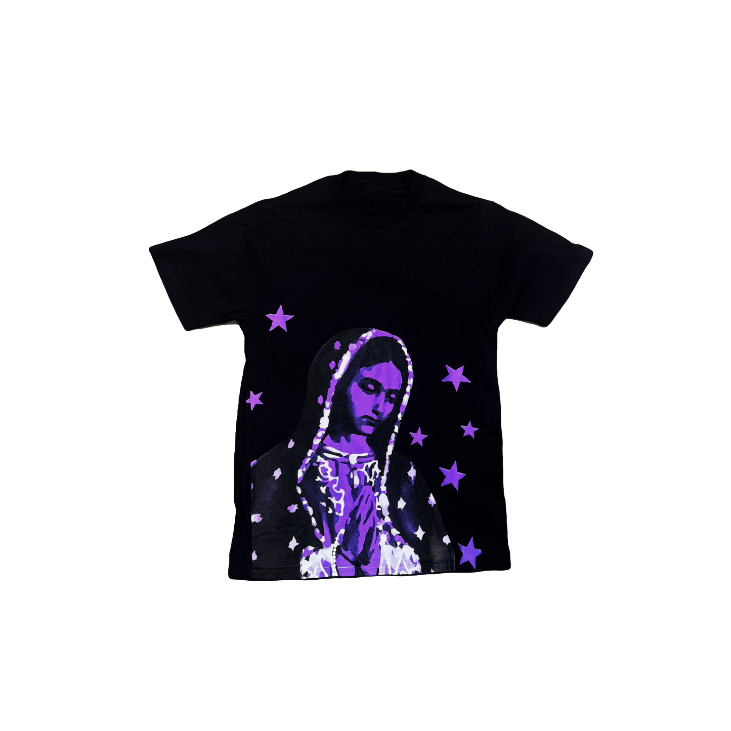 VIRGEN DE GUADALUPE/ARC LOGO TEE (BLACK/PURPLE)