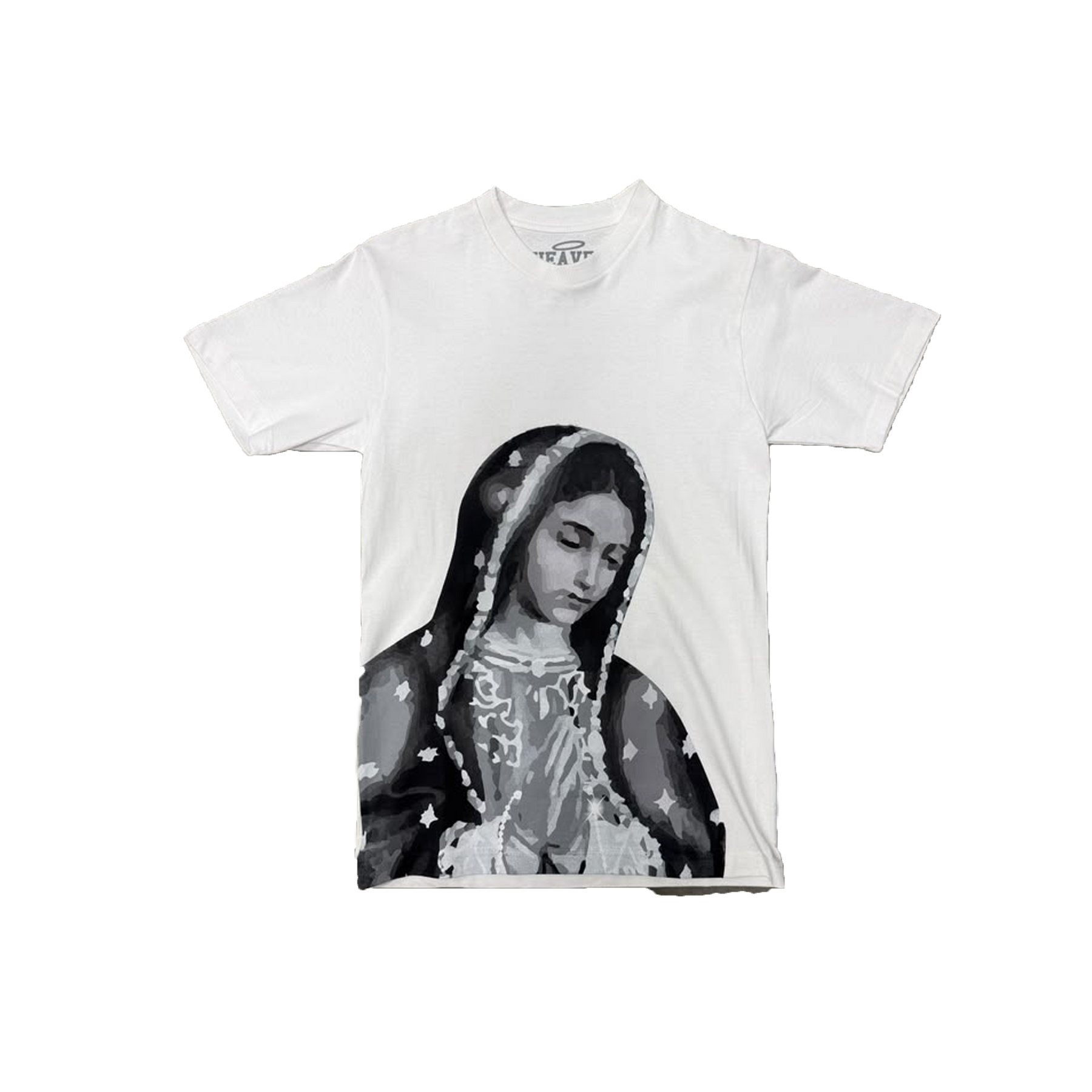 VIRGEN DE GUADALUPE/ARC LOGO TEE (WHITE/BLACK)