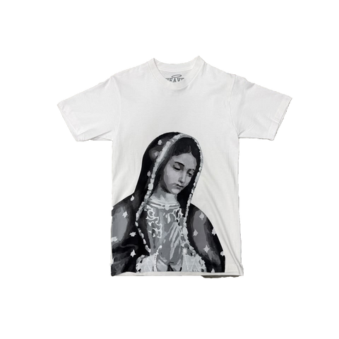 VIRGEN DE GUADALUPE/ARC LOGO TEE (WHITE/BLACK)