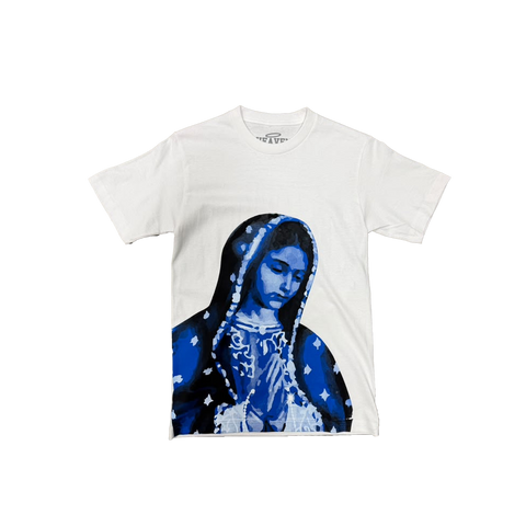 VIRGEN DE GUADALUPE/ARC LOGO TEE (WHITE/BLUE)