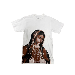 VIRGEN DE GUADALUPE/ARC LOGO TEE (WHITE/BROWN)