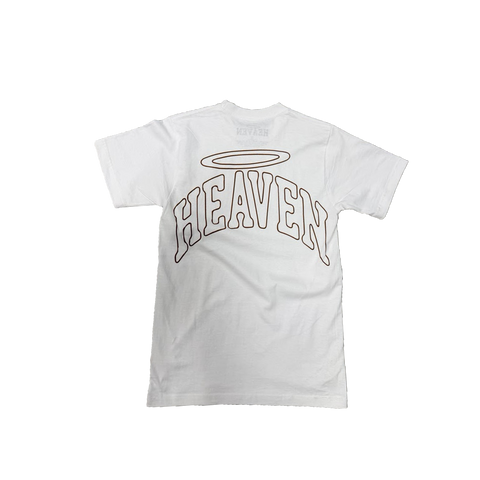 VIRGEN DE GUADALUPE/ARC LOGO TEE (WHITE/BROWN)