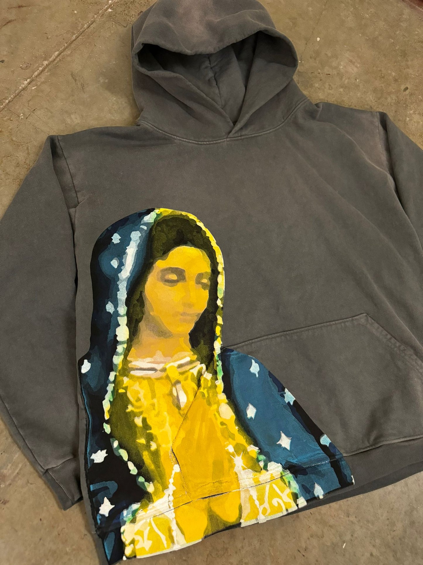 Virgin De Guadalupe Hoodie (Vintage Soft Grey)