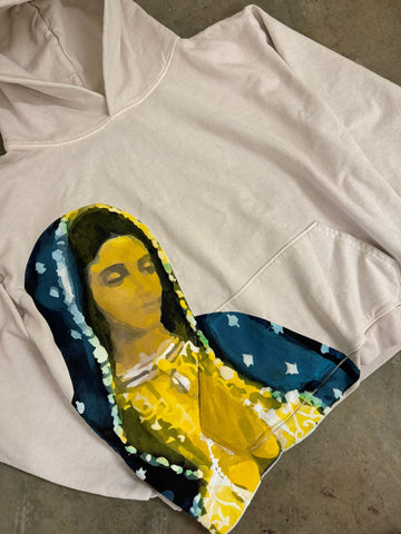 Virgin De Guadalupe Hoodie (Buttercream) - Hover