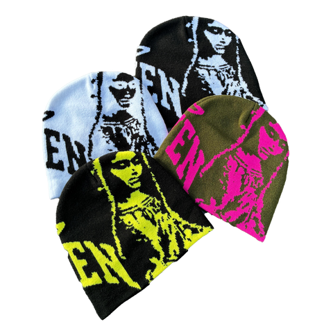 Virgen de Guadalupe Arc Logo Beanie Black White