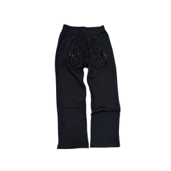 Heaven Rhinestone Relaxed Sweatpants (Black/Black)