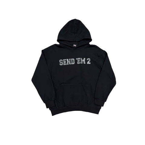 Heaven Arc Logo Rhinestone Hoodie Black/White