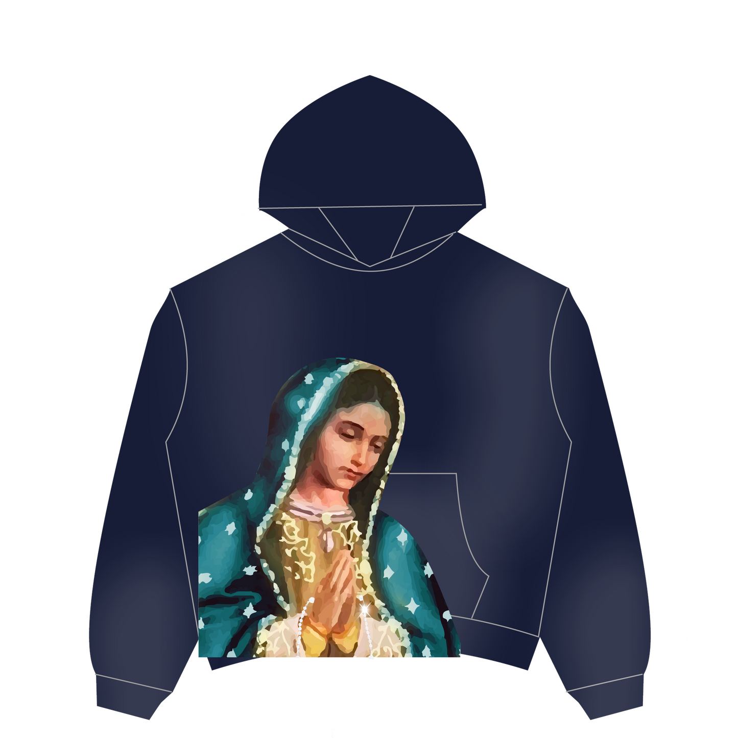 VIRGEN DE GUADALUPE HOODIE (NAVY)