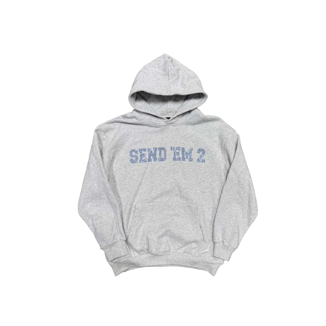 Heaven Arc Logo Rhinestone Hoodie Grey/Blue