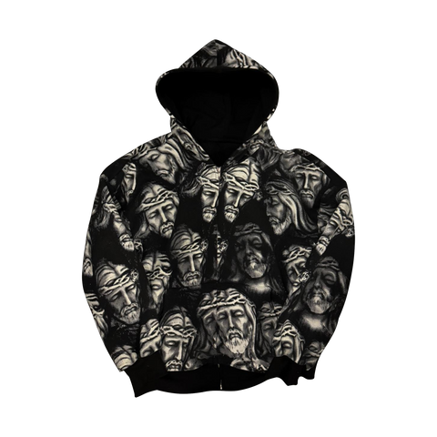 Jesus Christ All Over Print Zip Up Hoodie (Glow in the Dark)