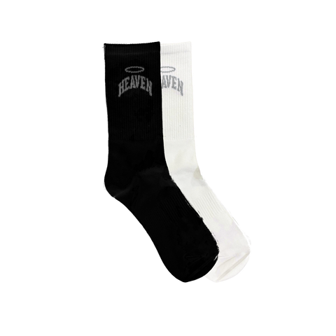 HEAVEN SOCKS GREY BLACK/WHITE (2 PACK)