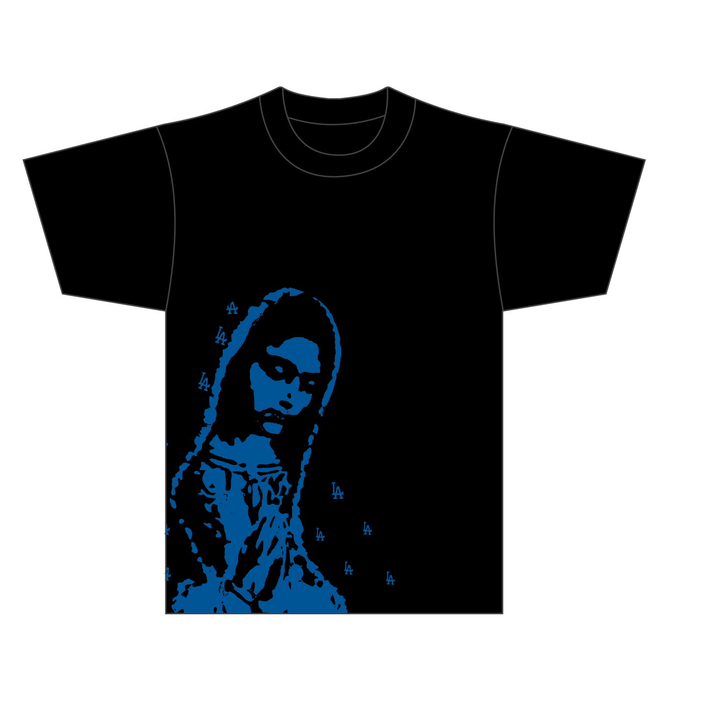 LA VIRGEN DE GUADALUPE ARC LOGO TEE BLUE