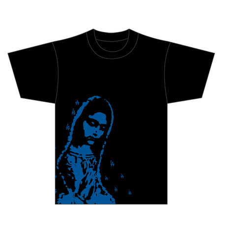 LA VIRGEN DE GUADALUPE ARC LOGO TEE BLUE