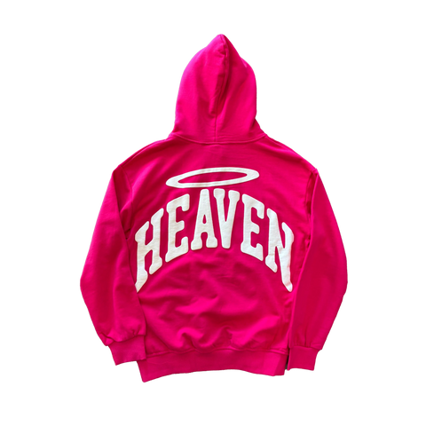 Heaven Arc Logo Hoodie  (Fuschia/White) - Hover
